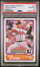 1989 SCORE YOUNG SUPERSTARS SERIES 2 23 TOM GLAVINE PSA 10