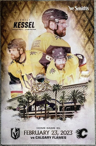 💛🖤Vegas Golden Knights vs Calgary Flames🔥 2/23/23 Poster Program - Kessel Cover