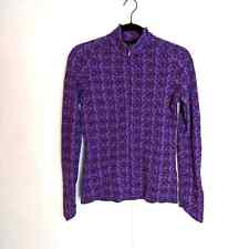 Ibex 100% Wool Full Zip Jacket Size Small Purple Black