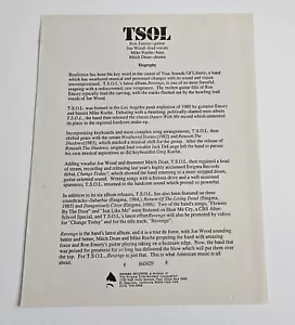 TSOL - Revenge (Enigma Press Kit) Bio & Photo circa 1986 - Picture 1 of 3