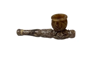 Carved Marble Stone Cinereous Pipe | 4.25" - Picture 1 of 1