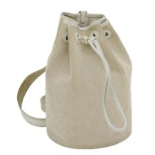 HERMES Sac Marine Receiver PM Shoulder Bag Canvas Leather Beige Auth ar10900