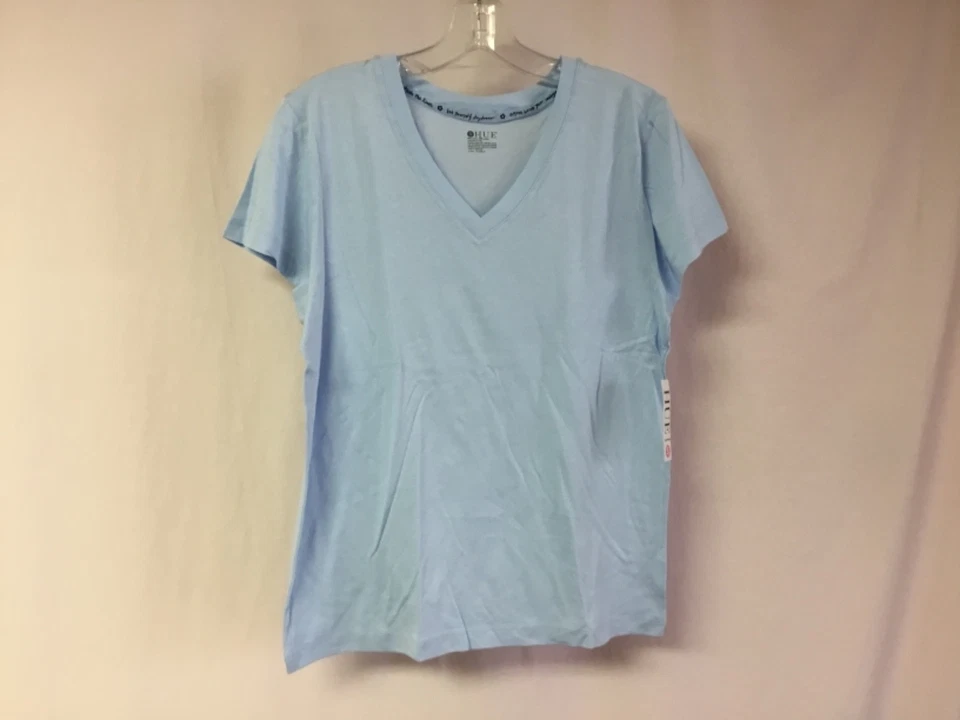 NWT Women's Hue Sleepwear S/S Pajama Top Shirt Size Small Lt. Blue #1440P - Image 1 of 1