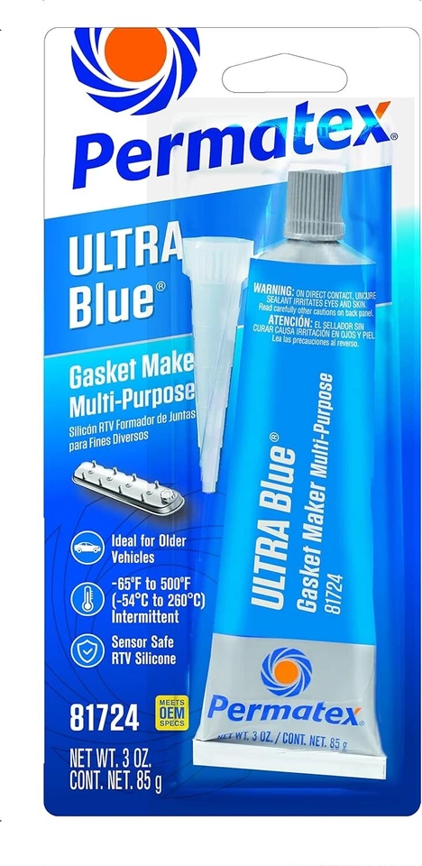Permatex 81724 Sensor-Safe Ultra Blue RTV Silicone Gasket Maker, 3 oz. Tube - Image 1 of 1