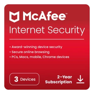 McAfee Internet Security Antivirus 2024 - 3 Device 2 Year - Same Day Delivery - Picture 1 of 6