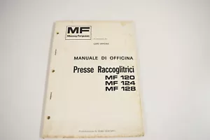 Presse Raccoglitrici Massey Ferguson MF120 124 128 Manuale d'Officina CR1 - Imagen 1 de 3