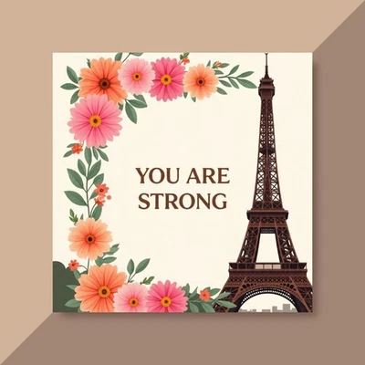 HAPPINESS_14 You Are Strong Card Printable | Floral Watercolor Digital Download | Gift Card