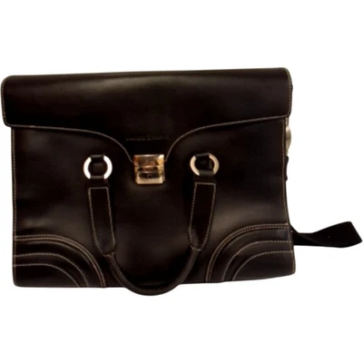 Bramble & Brown Leather Shoulder Bag Laptop Briefcase Black - Image 1 of 4