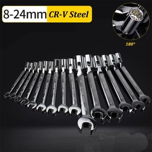 8mm-24mm Swivel Head Combination Socket Spanner Wrench Auto Car Repairing Tool - Picture 1 of 30
