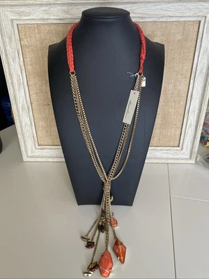 Kenneth Cole Designer Gold Tone Faux Stone Pendant Necklace NWT - Image 1 of 4