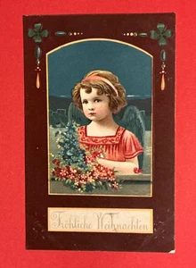 AK Ansichtskarte Präge-AK, Engel, Weihnachten, Veilchen, 1910 - Bild 1 von 2