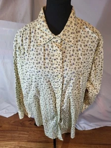 Vintage Krazy Kat Floral Corduroy Women’s Shirt 22/24 Button-Up Long Sleeve 90s  - Picture 1 of 7