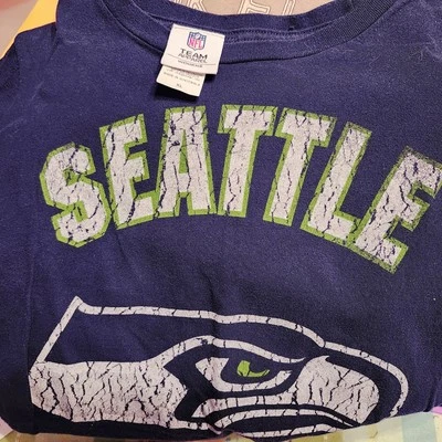 NFL 西雅图西雅图海鹰队 NFL 女式圆领短袖 T 恤 XL  — 第 1/4 张图片