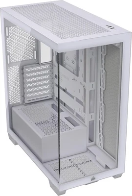 CORSAIR 3500X Mid-Tower ATX PC Case – Panoramic Tempered Glass – White  - Image 1 of 4