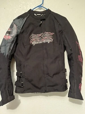 Speed & Strength Women’s "To The Nines" Armored Vented Moto Jacket Black Pink XS - Image 1 of 4