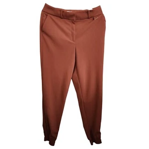 Calvin Klein Womens Dress Pants Pockets Jogger Baggy Leg Black Size 6 Pumpkin  - Picture 1 of 11