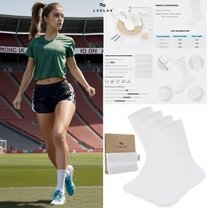 Damen Frauen Sport Socken Cushion Crew Sneaker Baumwolle 3 Paar weiß UK 5-7 - Bild 1 von 21