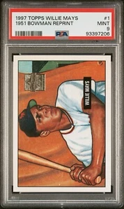 1997 Topps Willie Mays Reprint #1 (1951 Bowman) PSA 9 MINT! (POP 18) - Bild 1 von 2