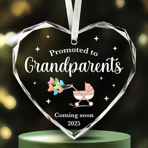 Baby Pregnancy Announcement Ornament for Grandparents-1st Time Grandparents 2025 - Picture 1 of 6