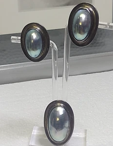 Pendientes y colgantes de plata esterlina 925 Mabe GUNN TRIGERE con clip de perlas Scand Artist - Imagen 1 de 18