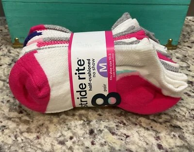 Calcetines STRIDE RITE Niñas Medio Acolchados No Show-Paquete de 8 10-3 Medianos Multi Nuevos con Etiquetas Foto 1 de 4