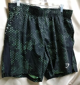 Gymshark Black Shorts with Green Triangles Women's Sz XL NEW - Picture 1 of 6