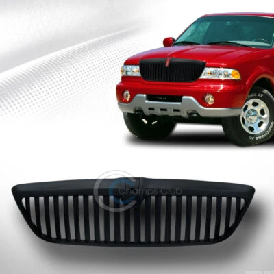 Fits 98-02 Lincoln Navigator/Blackwood Glossy Black Vertical Front Bumper Grille Foto 1 de 2