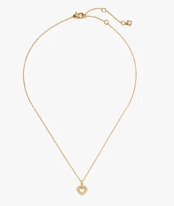 $58 NWT KATE SPADE SHINING SPADE GOLD TONE PEARL MINI PENDANT 19" NECKLACE -JL97 - Picture 1 of 8