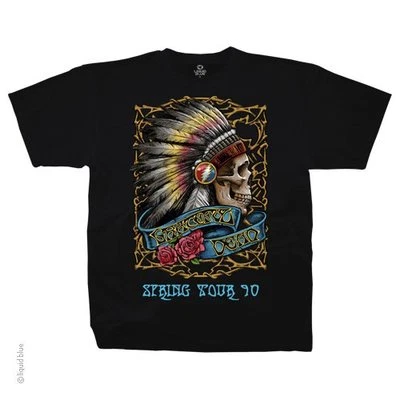GRATEFUL DEAD-SPRING TOUR '90-INDIAN-T-SHIRT S-M-L-XL-2X Garcia,Lesh,Wier,Hart - image 1 of 2