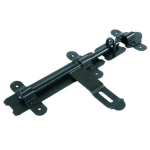 Cross Pattern Bolt 350mm Black Lockable Straight Gate Bolt - Picture 1 of 1