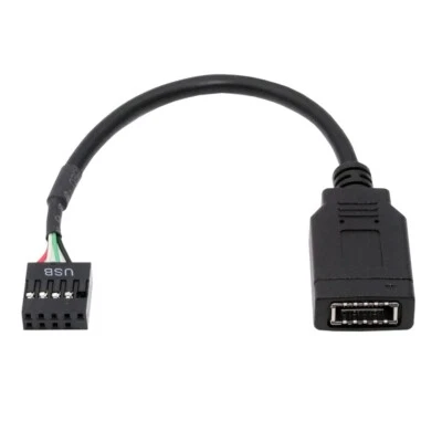 USB 3.1 Front Panel Socket Type-E Key-A to USB 2.0 9Pin 10Pin Male Header Cable - Image 1 of 4