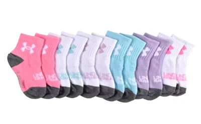 Under Armour UA Essential Toddler Quarter Sock SZ 2T - 4T 6-Pk Logo Multicolor - Image 1 of 4