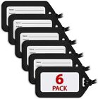 USA Luggage Tags (Black, 6 PK), Bag Tag for Baggage, Suitcase Tags Bulk
