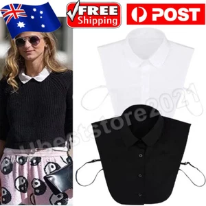 2PCS Fake Collar Lapel Shirt Necklace Ladies Women False Detachable Blouse AU - Picture 1 of 27