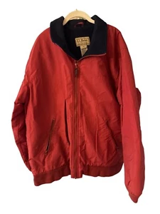 L.L. Bean Mens Red Fleece-Lined Jacket X-Large Polyester & Nylon - Picture 1 of 5