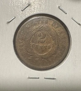 1869 Two Cent Piece - Copper, Philadelphia Mint. - Picture 1 of 2
