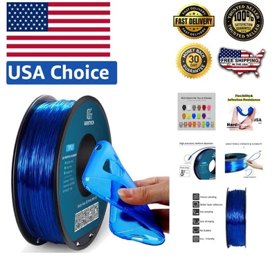 Filamento de TPU de alta elasticidade 1,75 mm, carretel de 1 kg, perfeito para impressoras FDM - Imagem 1 de 4