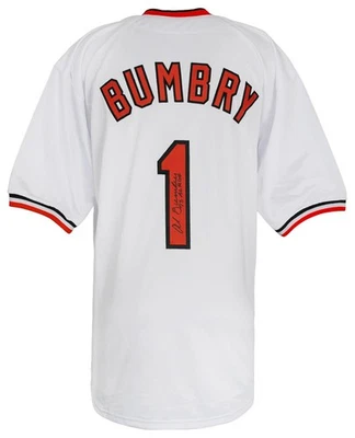 Al Bumbry Signed White T/B Custom Baseball Jersey w/1973 AL ROY - (SCHWARTZ COA) - Image 1 of 3
