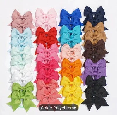 40 Pcs Baby Girls Kids 2.5in Inches Ribbon Boutique Hair Bows Bands Clips - Image 1 of 3