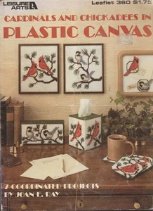 Cardinals and Chickadees in Plastic Canvas - PLASTIC CANVAS PATTERN -Leaflet 360 - Picture 1 of 2
