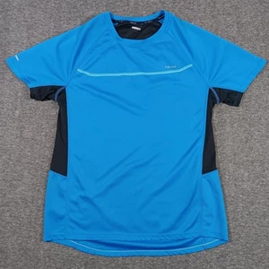Hind Athletic Running Shirt Mens Medium Blue Black Reflective Short Sleeve Tee - Picture 1 of 12
