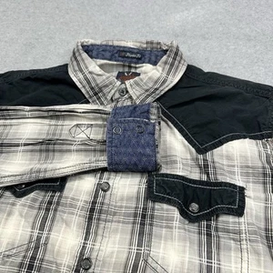 Camisa a Presión Moon Shine Pearl Para Hombres Mediana 2 Bolsillos Sarga Cepillada Vaquero Rodeo - Imagen 1 de 9