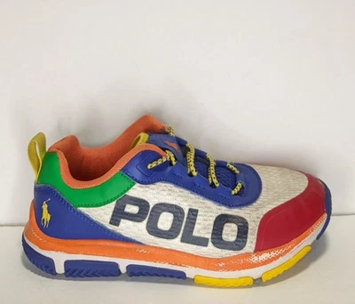 Zapatilla deportiva Polo Ralph Lauren unisex Tech Racer talla 1 para niños blanca/mlt/ylw Foto 1 de 4