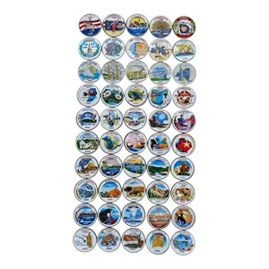 Complete 50 US STATE SET American Statehood Quarters 1999 - 2008 Colorized - Picture 1 of 13