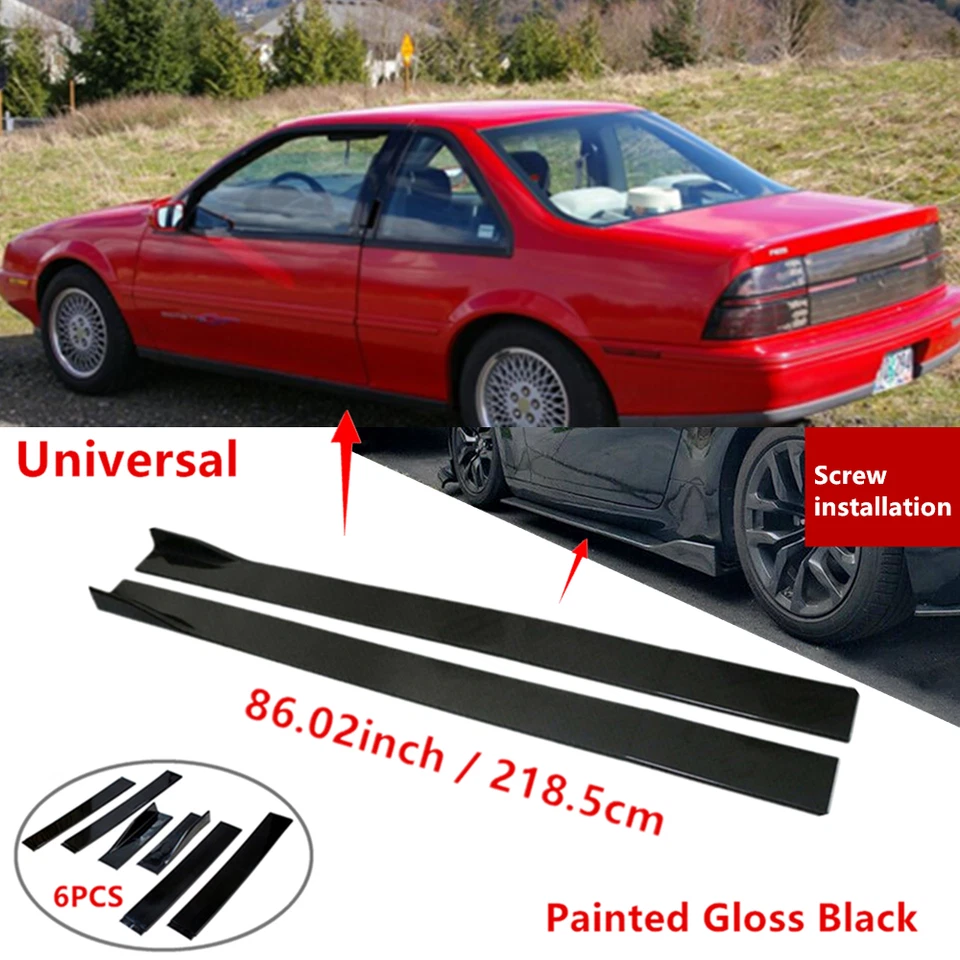 86" Universal Fit For Chevrolet Beretta Side Skirt Lip Splitter Rocker Panel Foto 1 de 4