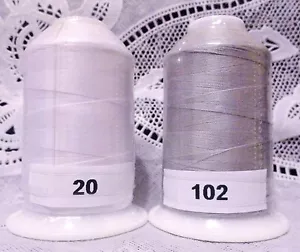 NEW White & Light Gray GUTERMANN miniking 100% polyester thread 1094 yd Spools - Picture 1 of 1