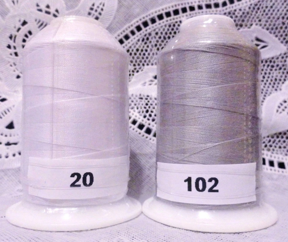 NEW White & Light Gray GUTERMANN miniking 100% polyester thread 1094 yd Spools  - Image 1 of 1