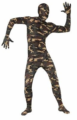 BN RRP£45 SMIFFYS SEGUNDA PIEL CAMUFLAJE EJÉRCITO Disfraz BODY Vestido Elegante EXTRA GRANDE Foto 1 de 4