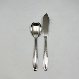 Wallace Serenade I Silver Plated Set - Master Butter Knife & Sugar Spoon Floral - Picture 1 of 9