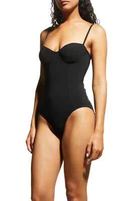 TRAJE DE BAÑO TORY BURCH SÓLIDO CON AROS DE UNA PIEZA NEGRO TALLA L $228 Foto 1 de 4